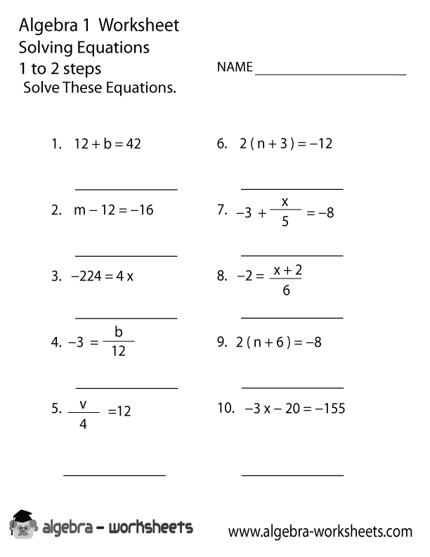 algebra 1 solving equations