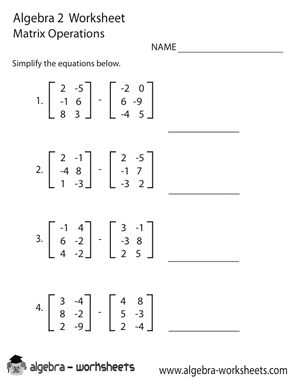 Matrix Algebra 2 Worksheet